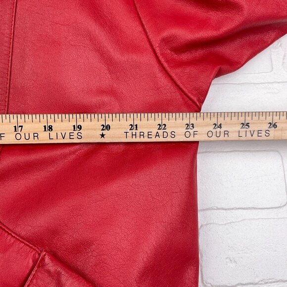 Wilsons Leather Jacket Women Medium Red Relaxed Thinsulate Thermal Retro VTG 90s - Picture 10 of 14
